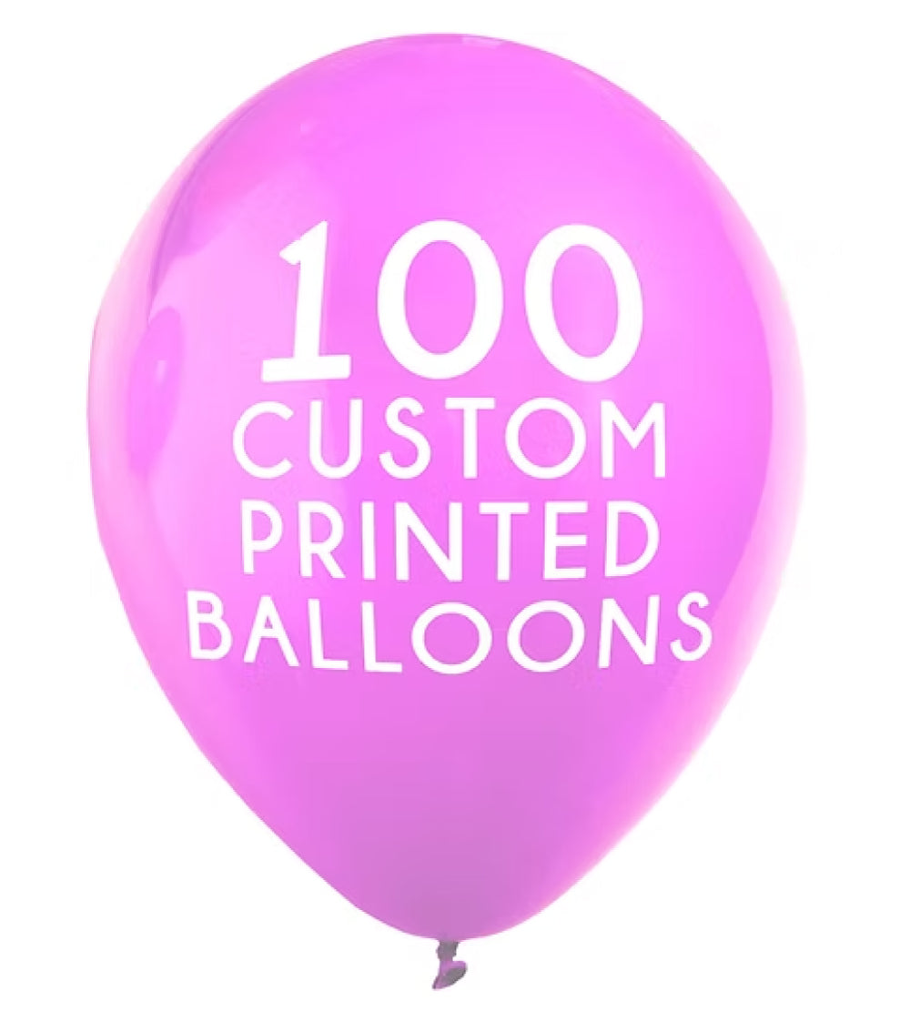 100 Custom Printed Latex Balloons (30cm)