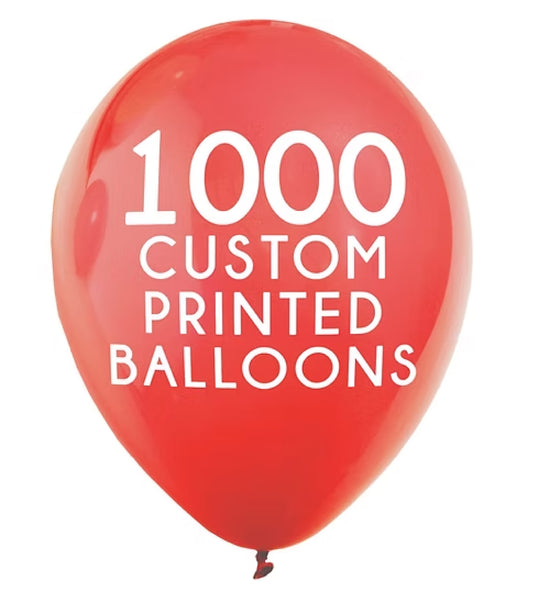 1000 Custom Printed Latex Balloons (30cm)