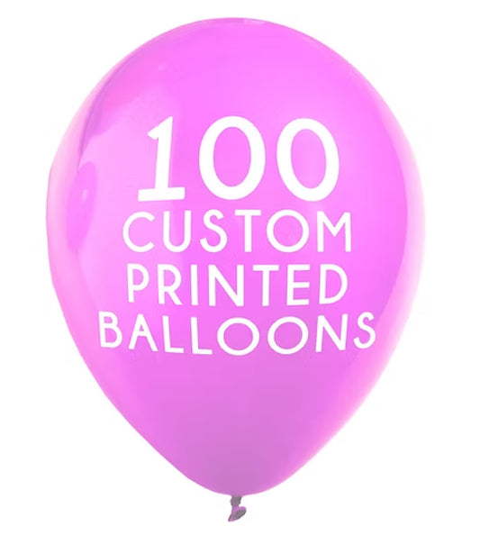 100 Custom Printed Latex Balloons (30cm)