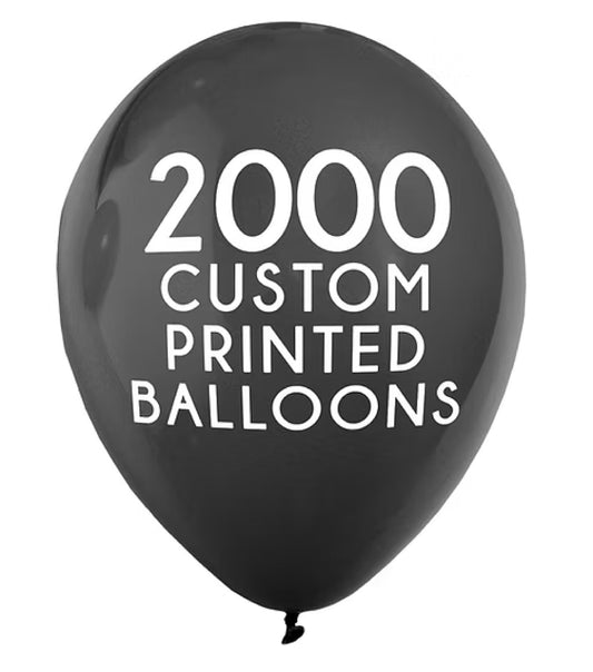 2000 Custom Printed Latex Balloons (30cm)