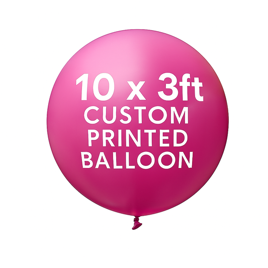 10 x 3ft Custom Printed Balloon, 1 colour, 1 side