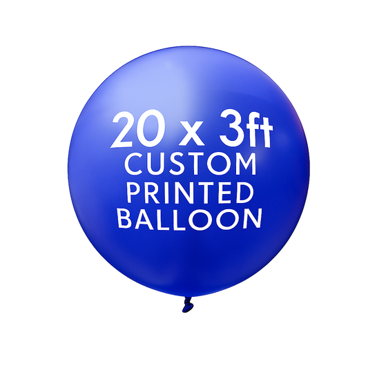 20 x 3ft Custom Printed Balloon, 1 colour, 1 side