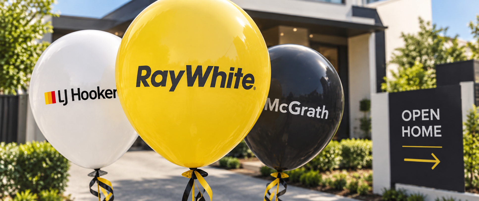 Custom printed real estate balloons for open homes and property auctions